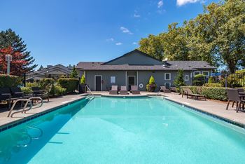 the swimming pool at our apartments